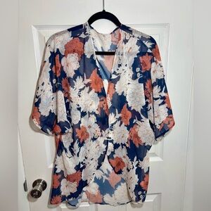 Beautiful Floral Open Style Blouse